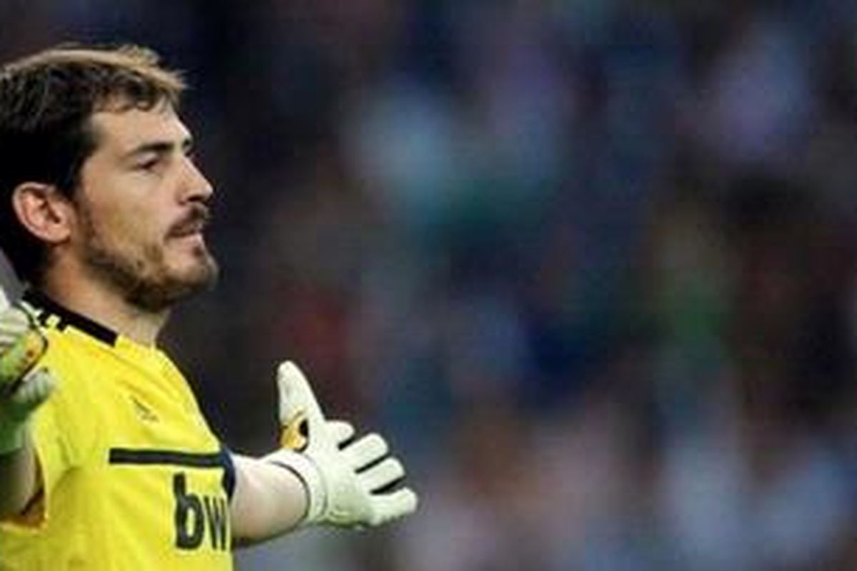 Kiper sekaligus kapten Real Madrid, Iker Casillas.