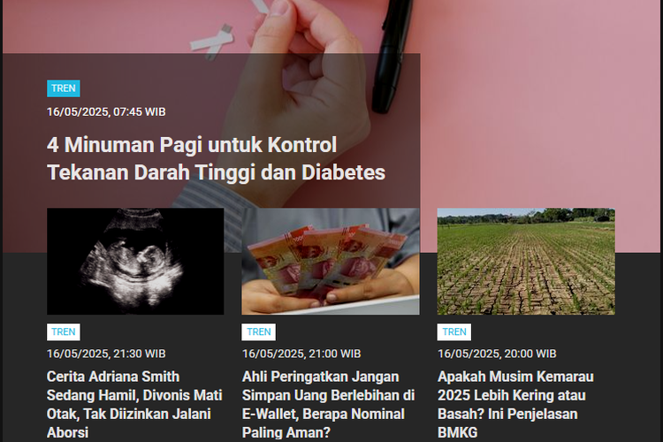 [POPULER TREN] Minuman untuk Kontrol Hipertensi dan Diabetes | Tanda Kanker Otak