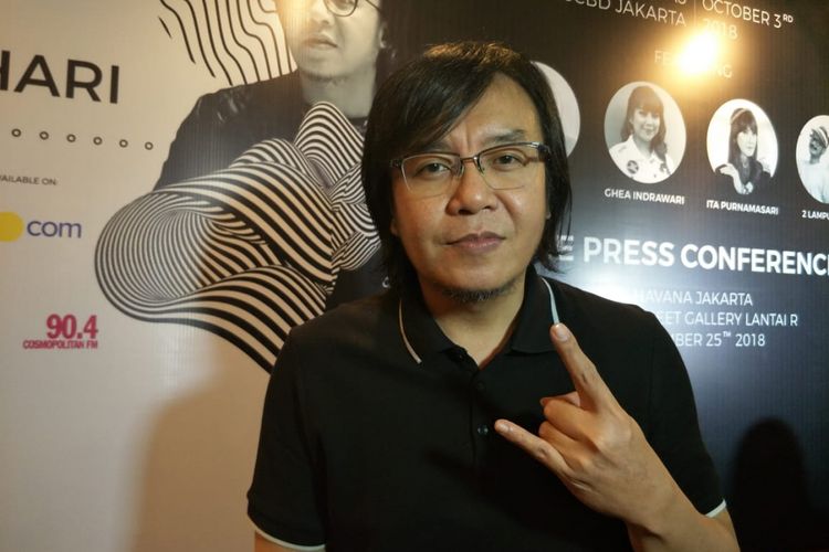 Ari Lasso Ari Lasso saat jumpa pers Ari Lasso Live In Concert Mengejar Matahari di kawasan Pondok Indah, Jakarta Selatan, Selasa (25/9/2018).