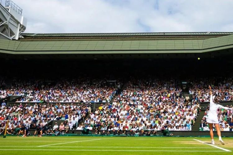 Lapangan tenis di Wimbledon, Inggris.
