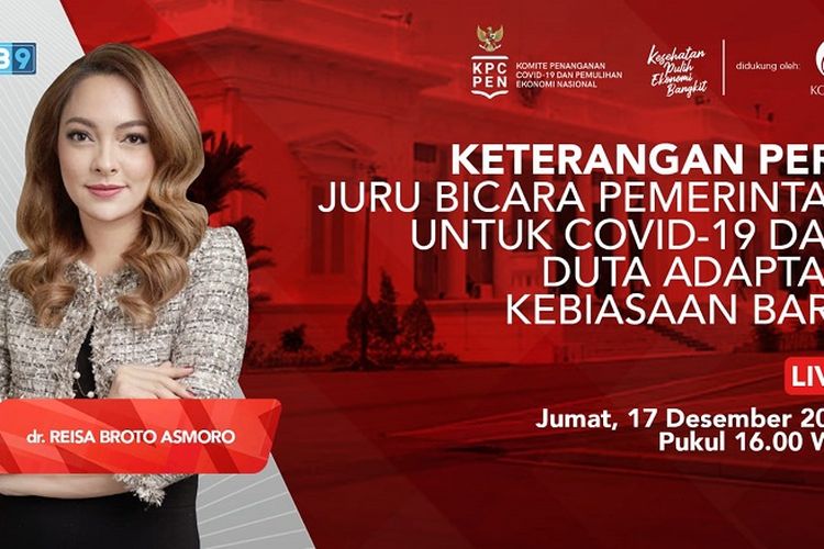 Poster keterangan pers dari dr Reisa Broto Asmoro.