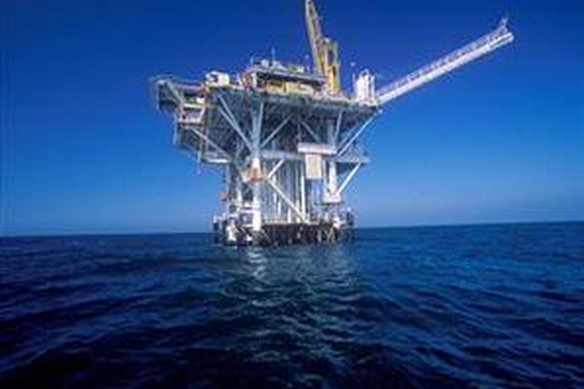 Ilustrasi anjungan sumur minyak (rig)