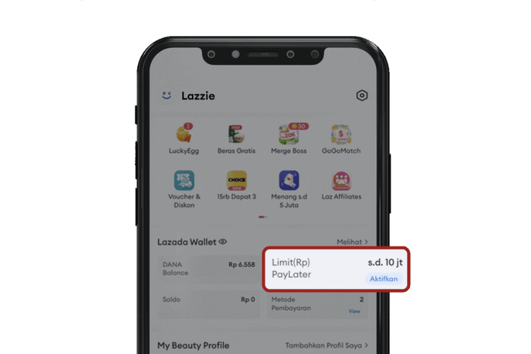 Cara mengaktifkan layanan Lazada paylater.