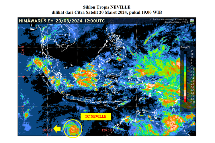 Siklon Tropis Neville terdeteksi di Indonesia.