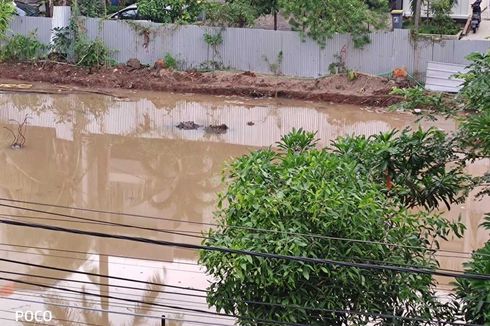Lokasi Pembangunan BTB School di Taman Pluit Putri Terendam Banjir