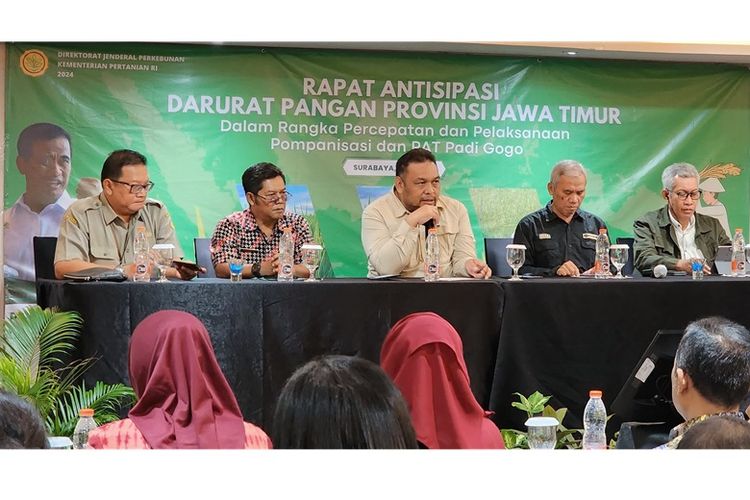 Rapat Antisipasi Darurat Pangan Provinsi Jawa Timur yang digelar di Surabaya, Kamis (2/5/2024), 