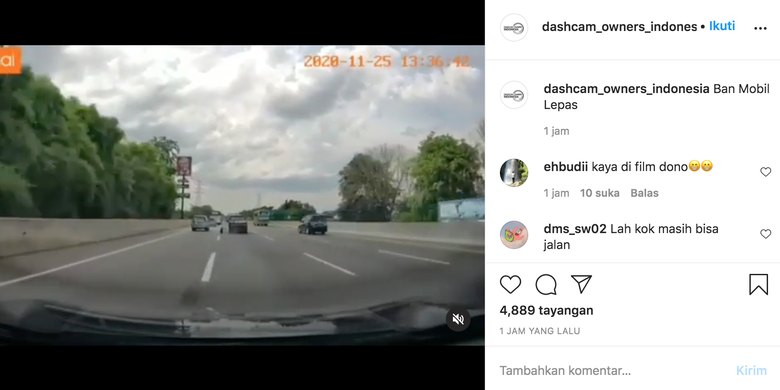 Viral, video ban lepas dari mobil MPV