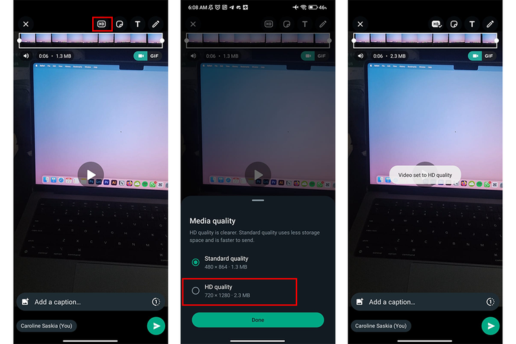 Cara mengirim video HD di WhatsApp