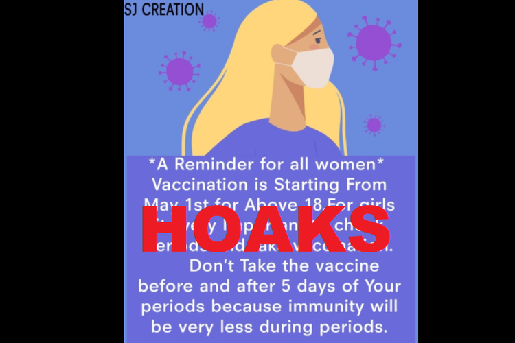 Tangkapan layar hoaks larangan vaksinasi bagi perempuan yang sedang haid (2)
