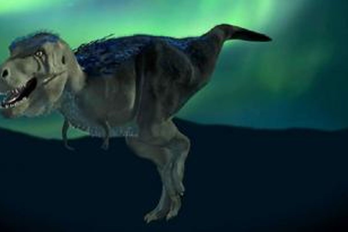 Ilustrasi nanuqsaurus, versi kerdil T. rex. 
