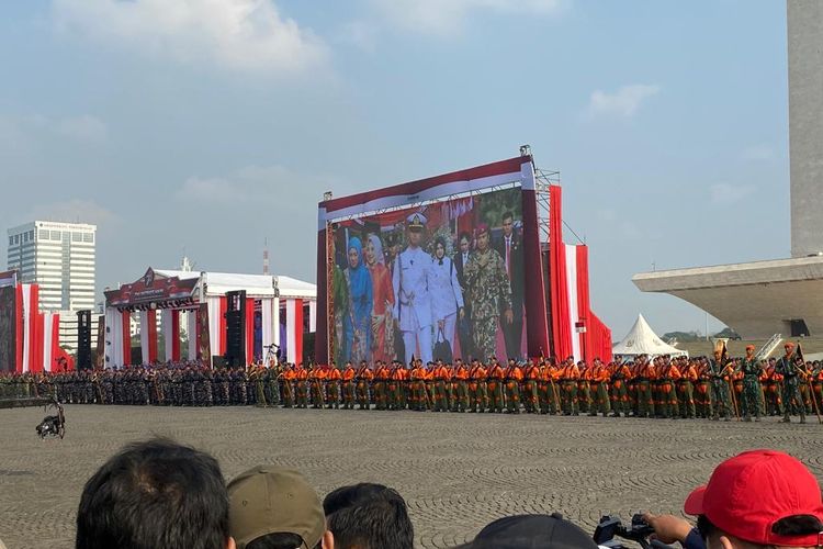 Mayor Jenderal Choirul Anam ditunjuk menjadi komandan upacara dalam perayaan HUT ke-78 TNI di Monumen Nasional (Monas), Jakarta Pusat, Kamis (5/10/2023).