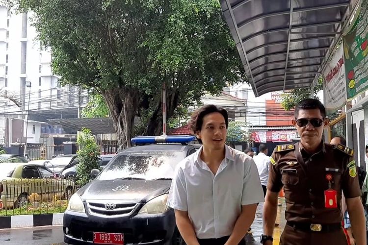 Jefri Nichol saat menjalani sidang putusan di Pengadilan Negeri Jakarta Selatan, Senin (11/11/2019).