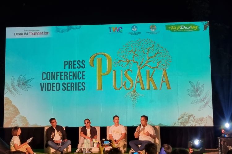 Suasana Konferensi Pers dan Nonton Bareng Serial Web ?Pusaka? di Kompleks Candi Sewu, Sleman, DIY, Rabu (25/10/2023).