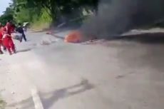 Kecelakaan di Jalan Trans Sulawesi, 2 Sepeda Motor Terbakar