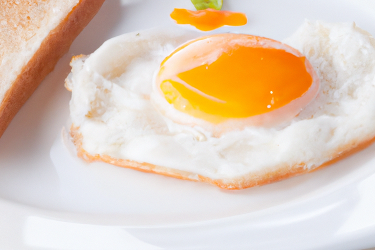 Sarapan dengan telur ceplok dan roti panggang. 