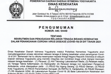 Dicari, Relawan Nakes Penanganan Covid-19 di Jogja, Ini Syarat dan Cara Daftarnya