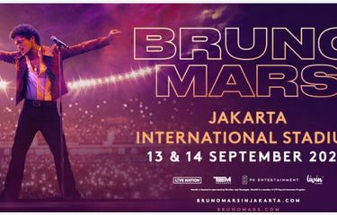 Poster konser Bruno Mars di Jakarta pada 13-14 September 2024. Lantas, bagaimana cara dan berapa harga tiket konser Bruno Mars di Jakarta.