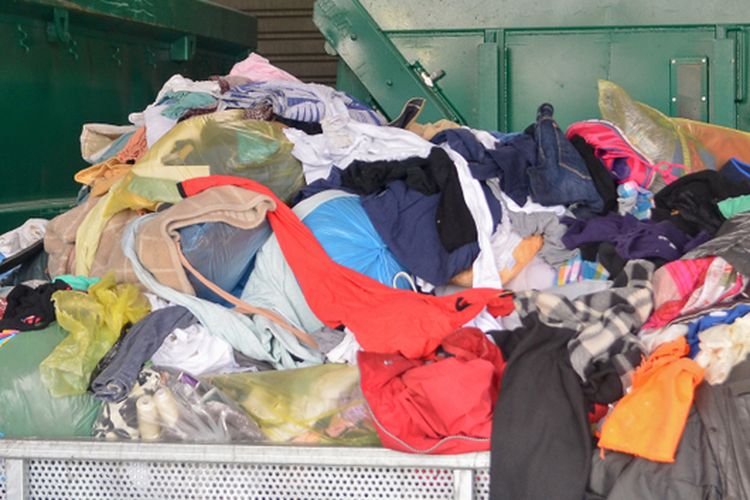 Ilustrasi limbah tekstil, limbah fesyen.