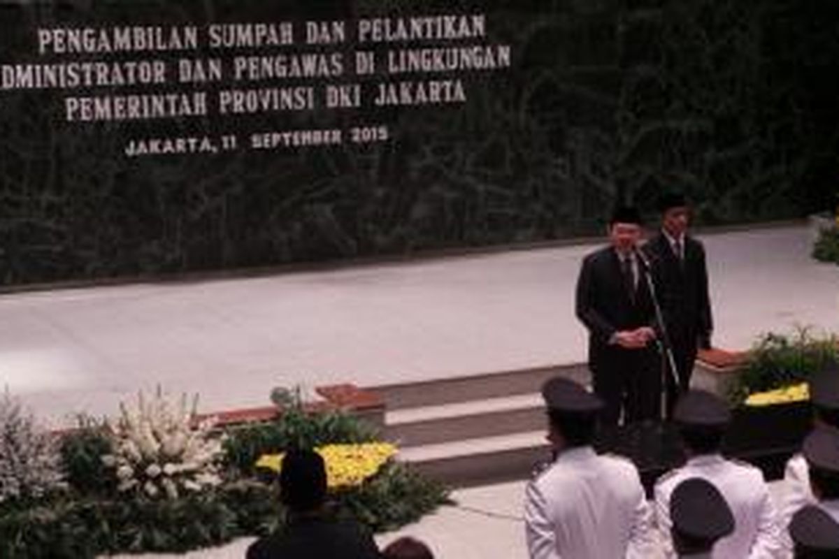 Gubernur DKI Jakarta Basuki Tjahaja Purnama melantik sebanyak 255 pejabat eselon di lingkungan Pemerintah Provinsi (Pemprov) DKI Jakarta, Jumat (11/9/2015).