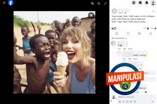 INFOGRAFIK: Hoaks Taylor Swift Makan Es Krim di Depan Anak-anak Afrika yang Kelaparan