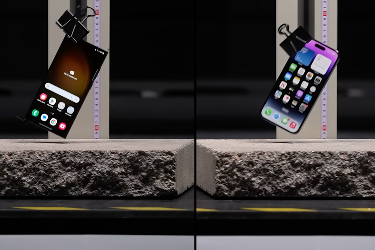 Uji jatuh bodi Galaxy S23 Ultra dan iPhone 14 Pro Max
