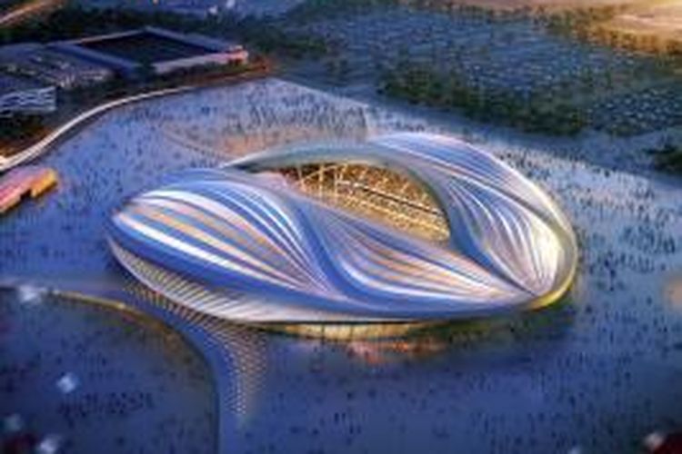 Al-Wakrah Stadium di Doha, Qatar. Stadion tersebut dibuat oleh Zaha Hadid untuk event Piala Dunia 2022 di Qatar.
Bangunan tersebut menjadi kontroversi ketika banyak pekerjanya tewas selama pembangunan berlangsung.