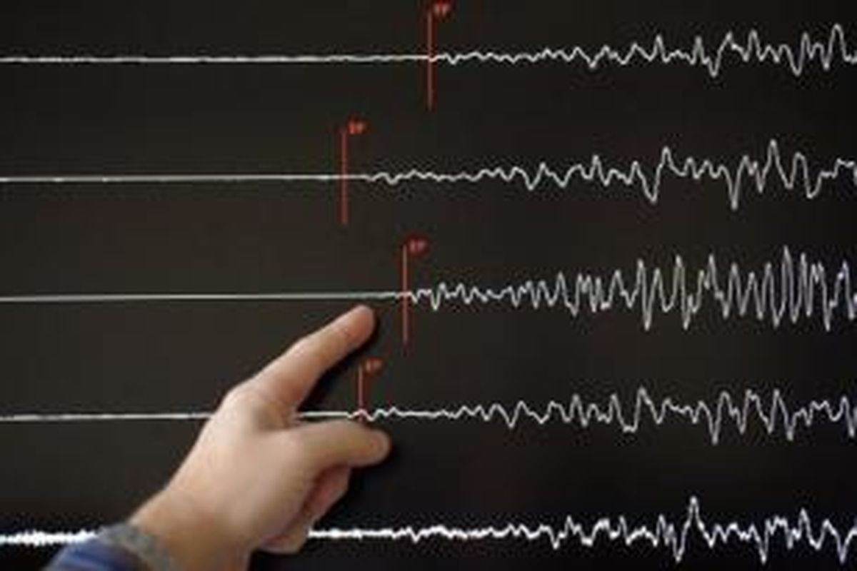 Ilustrasi gempa bumi.