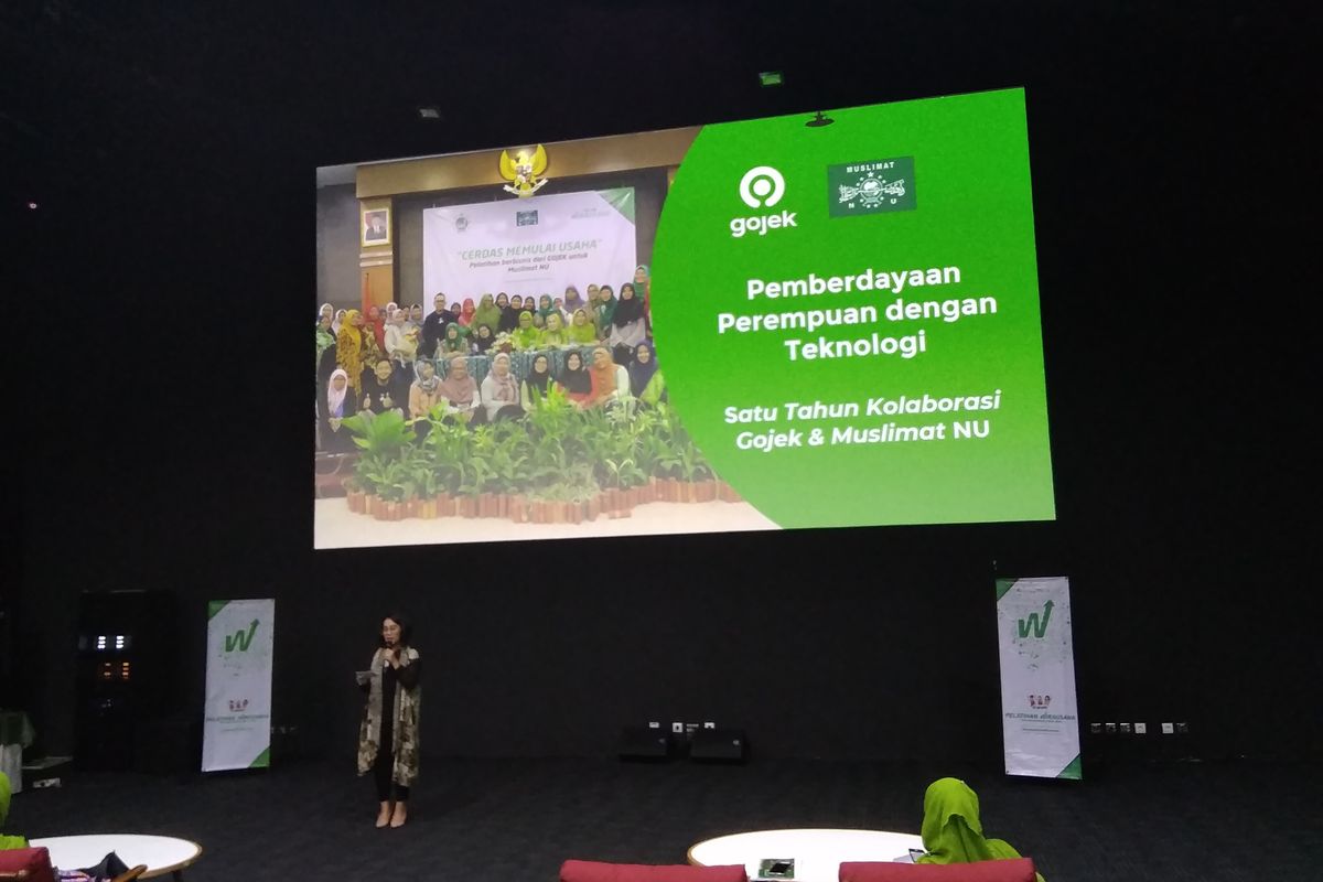 Chief of Corporate Affairs Gojek Nila Marita dalam press conference Gojek di Jakarta, Kamis (12/12/2019).