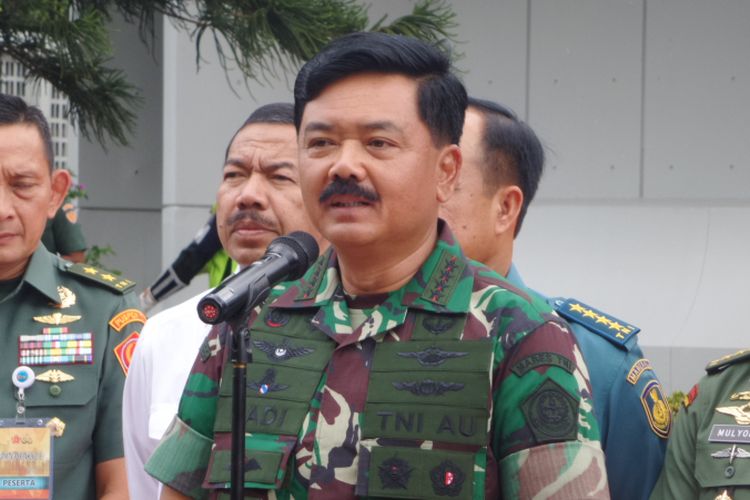 Panglima TNI Marsekal Hadi Tjahjantodi Mabes TNI, Cilangkap, Jakarta Timur, Selasa (23/1/2018).