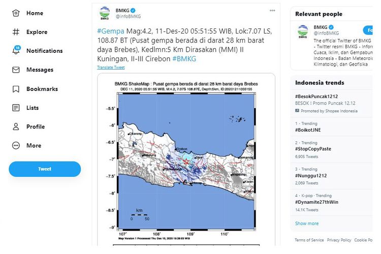 Termasuk gempa peristiwa indonesia bumi wilayah yang di beberapa terjadi Gempa Bumi: