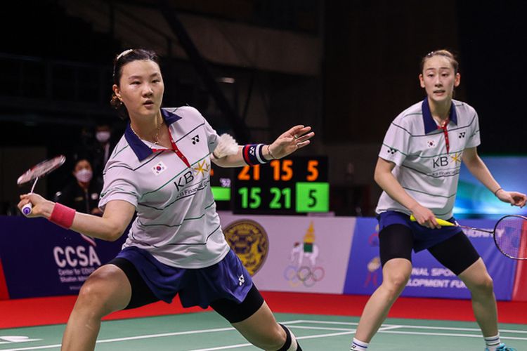 Pasangan ganda putri Korea Selatan, Lee So-hee/Shin Seung-chan, di Thailand Open 2021