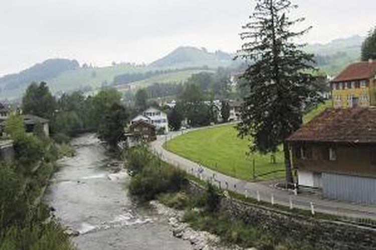 Appenzell, Swiss, kawasan tua yang dilestarikan dan menjadi salah satu tujuan wisata.