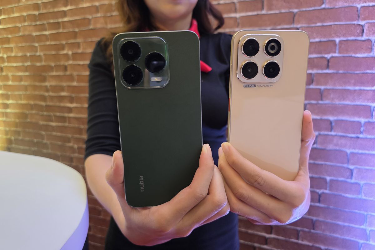 (kiri-kanan) Nubia V70 Design dan Nubia V70 yang sudah resmi dirilis di Indonesia, Kamis (20/2/2025)