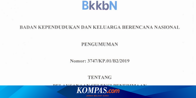 Bkkbn Sediakan 282 Formasi Cpns 2019 Untuk Pusat Dan Daerah Ini Rinciannya Halaman All Kompas Com