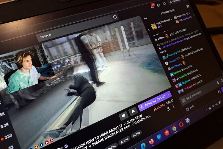 Ilustrasi live streaming di Twitch.