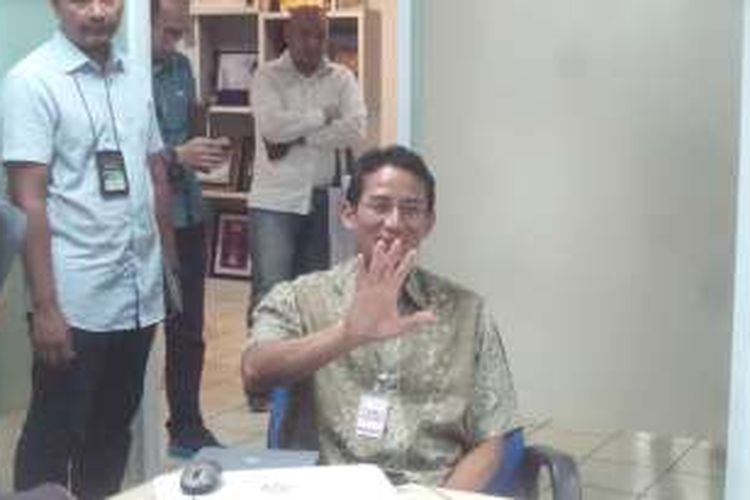 Bakal calon gubernur DKI Jakarta Sandiaga Uno saat berkunjung ke Redaksi Kompas.com, Rabu (2/3/2016).