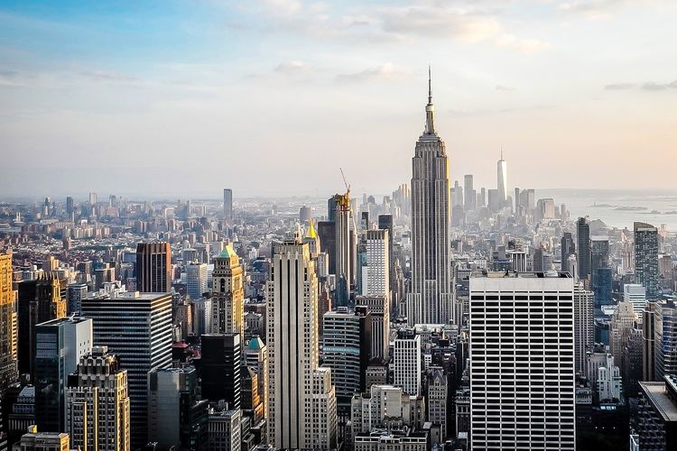 Ilustrasi pemandangan kota New York, Amerika Serikat (AS). 