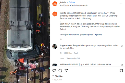 Mogok di Pelintasan, Avanza Tertabrak dan Terserat Kereta di Tambun