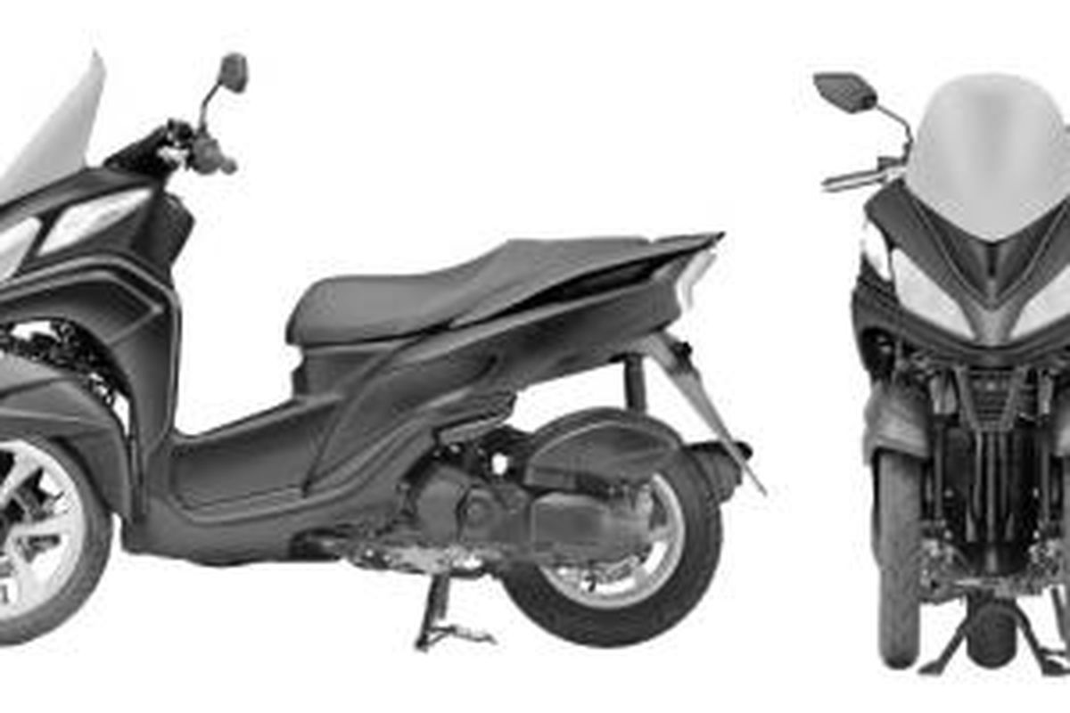 Skuter roda tiga baru Yamaha, sosoknya mirip TMax.