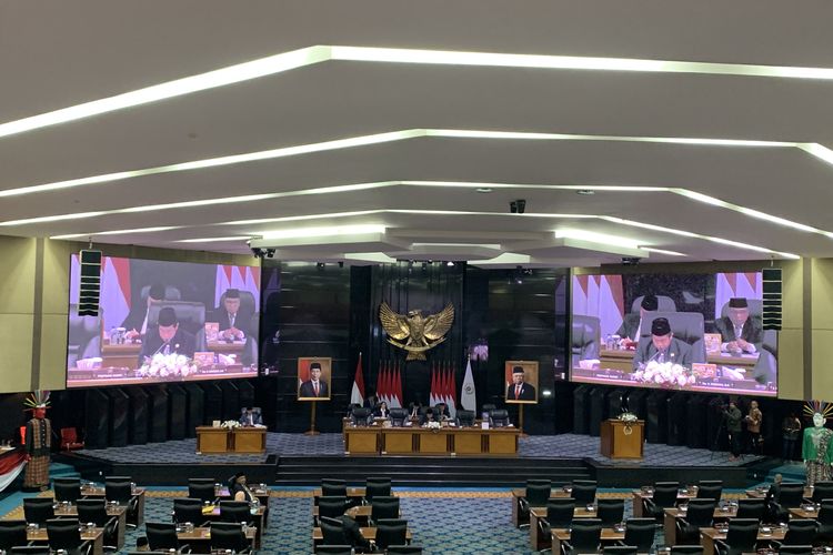 Rapat Paripurna Dewan Perwakilan Rakyat Daerah Provinsi Daerah Khusus Ibukota Jakarta yang digelar di Balai Kota DKI Jakarta, Rabu (25/10/2023).