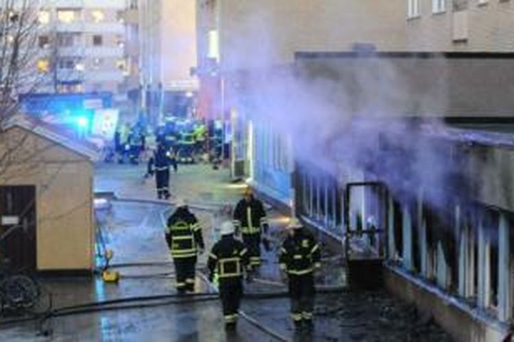 Sebuah masjid di kota Eskilstuna, Swedia, berusaha dibakar oleh orang tak dikenal, Kamis (25/12/2014).