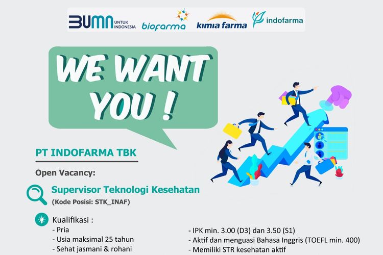 PT Indofarma Tbk sedang membuka lowongan kerja untuk lulusan D3 atau S1 dari jurusan Teknik Elektromedik