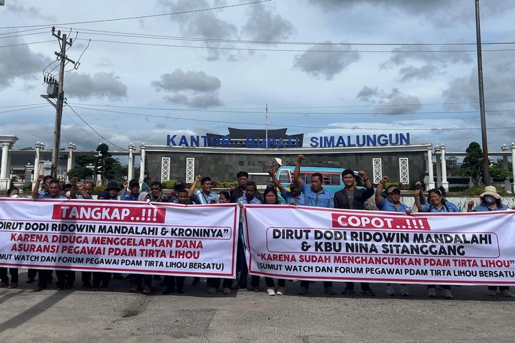 Pegawai PDAM Simalungun Unjuk Rasa, Direksi Diduga Tak Setorkan Uang Asuransi yang Dipotong dari Gaji Karyawan