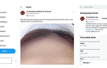 Tangkapan layar unggahan yang menyebut kulit wajah bertekstur