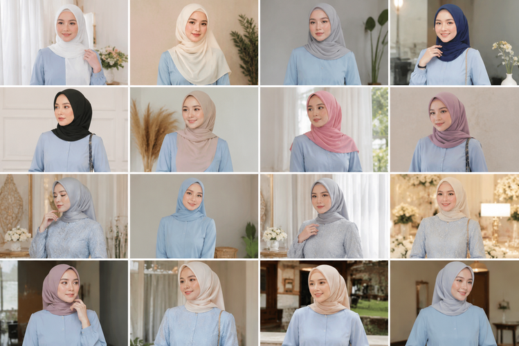 Baju Biru Muda Cocok dengan Jilbab Warna Apa? Ini 15 Kombinasi yang Manis dan Elegan