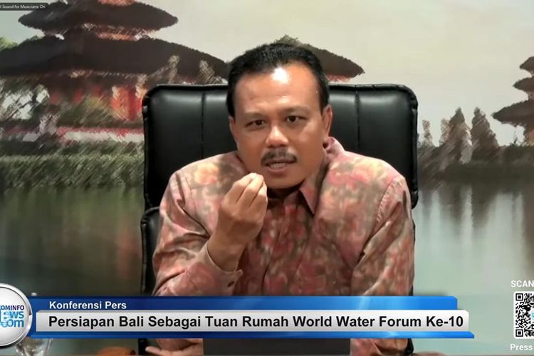  Sekretaris Daerah Provinsi Bali, Dewa Made Indra, dalam Konferensi Pers yang digelar Forum Merdeka Barat 9 (FMB 9) bertajuk ?Persiapan Bali sebagai Tuan Rumah World Water Forum ke-10? di Jakarta, Selasa (7/5/2024).