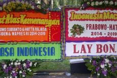 Karangan Bunga Ucapan Selamat Juga Dikirim ke Rumah Ayah Prabowo