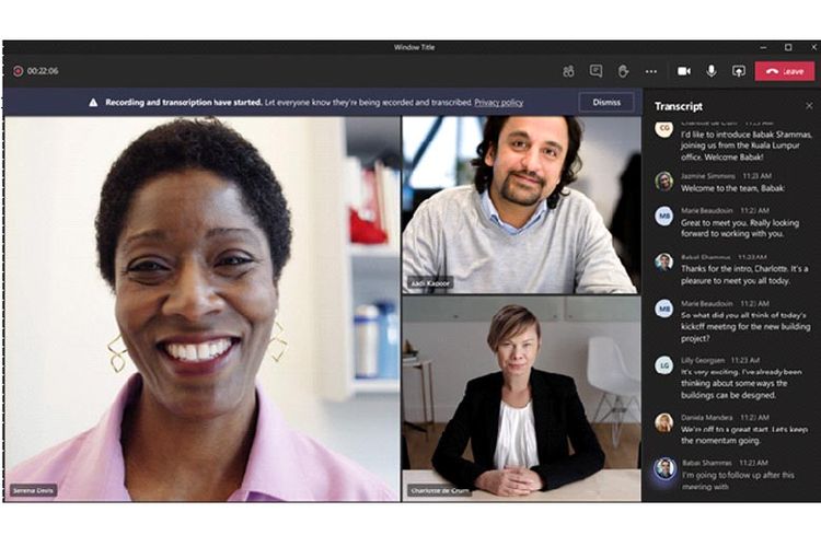 Fitur Transcript di Microsoft Teams 