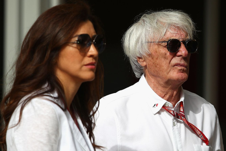 Bernie Ecclestone bersama sang istri Fabiana Flosi 