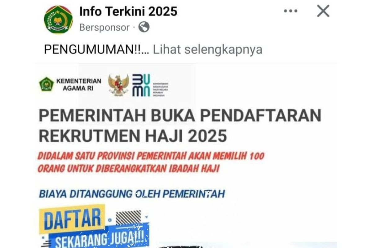 Kemenag Imbau Warga Waspadai Penipuan Lowongan Pekerjaan Petugas Haji 2025